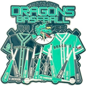 custom baseball pin dragons