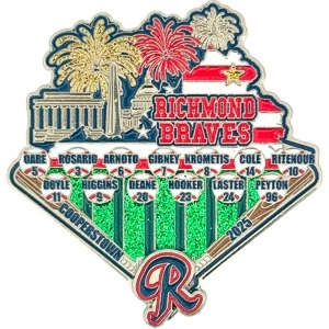 custom baseball pin with glitter