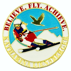 Skiing lapel pins