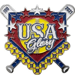 custom softball pin with stars