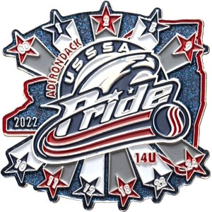 custom softball pin with glitter