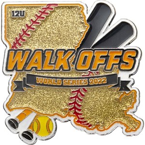 custom softball pinwith glitter