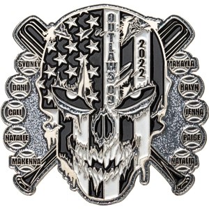 custom softball pin with spinner glitter