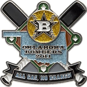 custom softball pin with spinner glitter