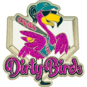 custom softball pin with glitter