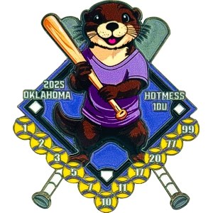 custom softball pin with UV Print