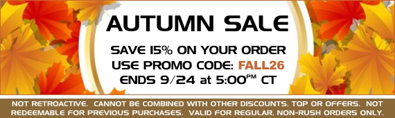 15% OFF during our AUTUMN SALE 15% OFF during our AUTUMN SALE